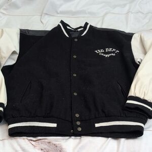 Vintage Steve & Barry Keg Dept Chuggers sz Large Mens Wool Varsity Bomber Jacket